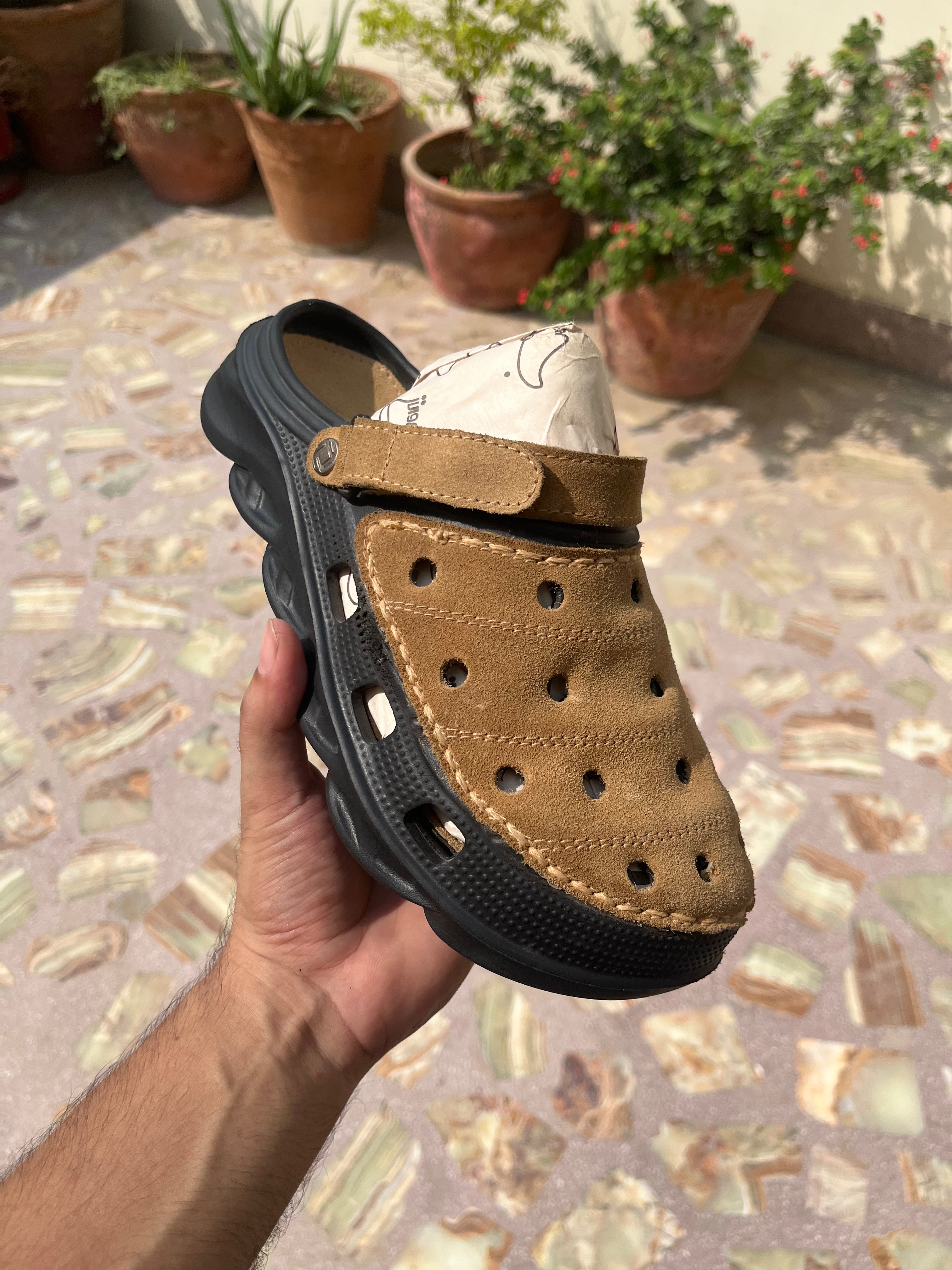 Camel Luxe Suede Clogs