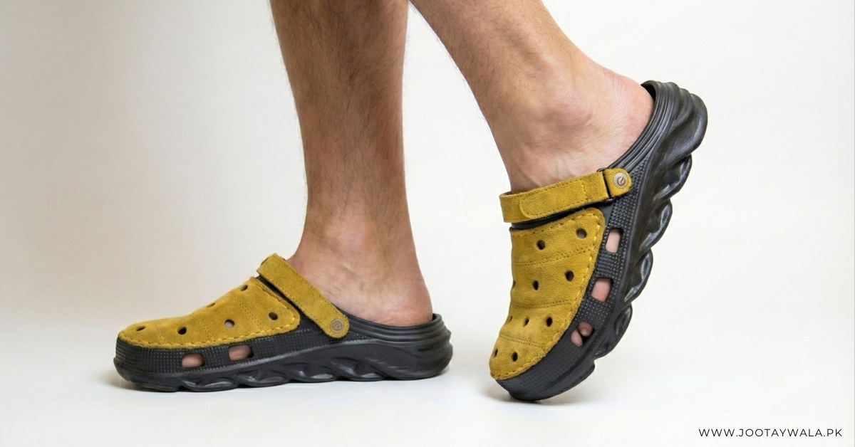 Suede Leather Clogs | Camel